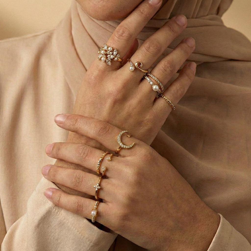 Ummahya Layali Moonlight Rings Set