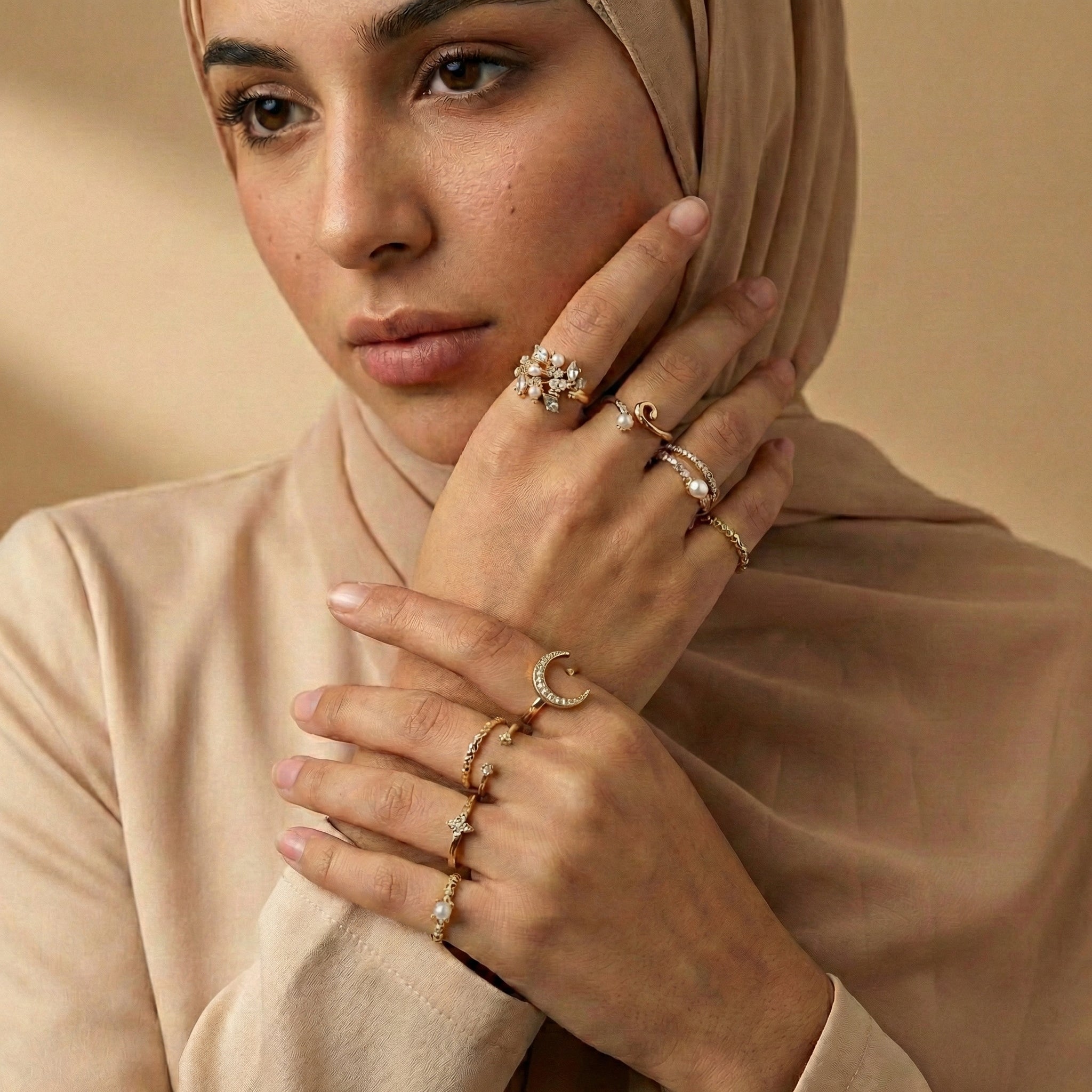 Ummahya Layali Moonlight Rings Set