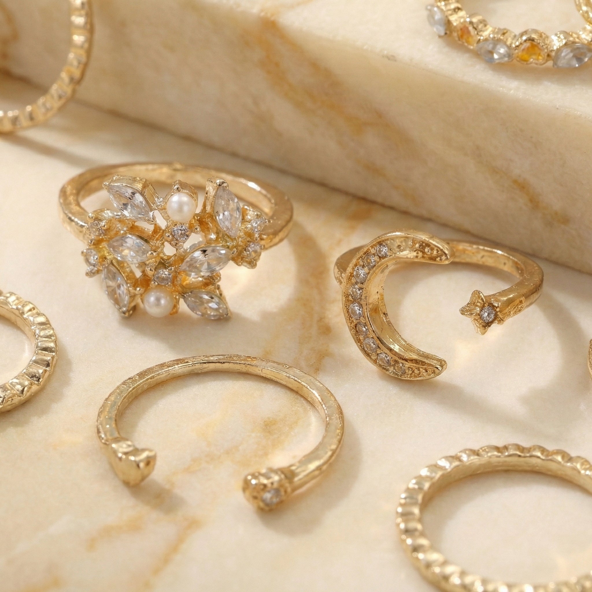 Ummahya Layali Moonlight Rings Set