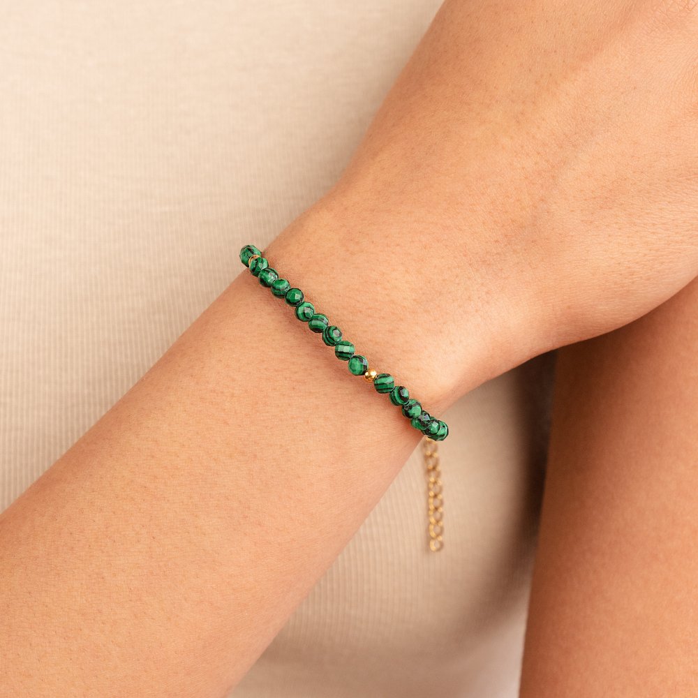 Smaragdgroene kralenarmband