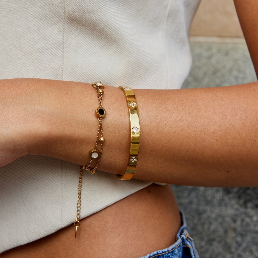 Gouden klaverarmband