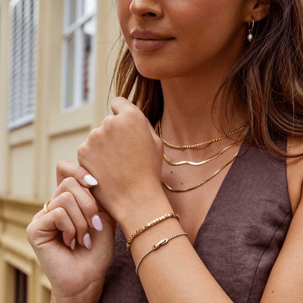 Lexi 18k gouden kubusarmband